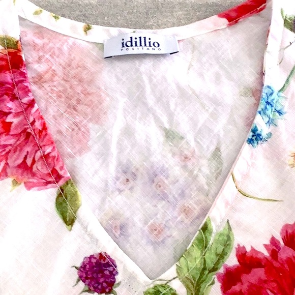 Idillio positano. Beautiful tank. 100% Linen. Flowers.  Like new condition. - Picture 4 of 5